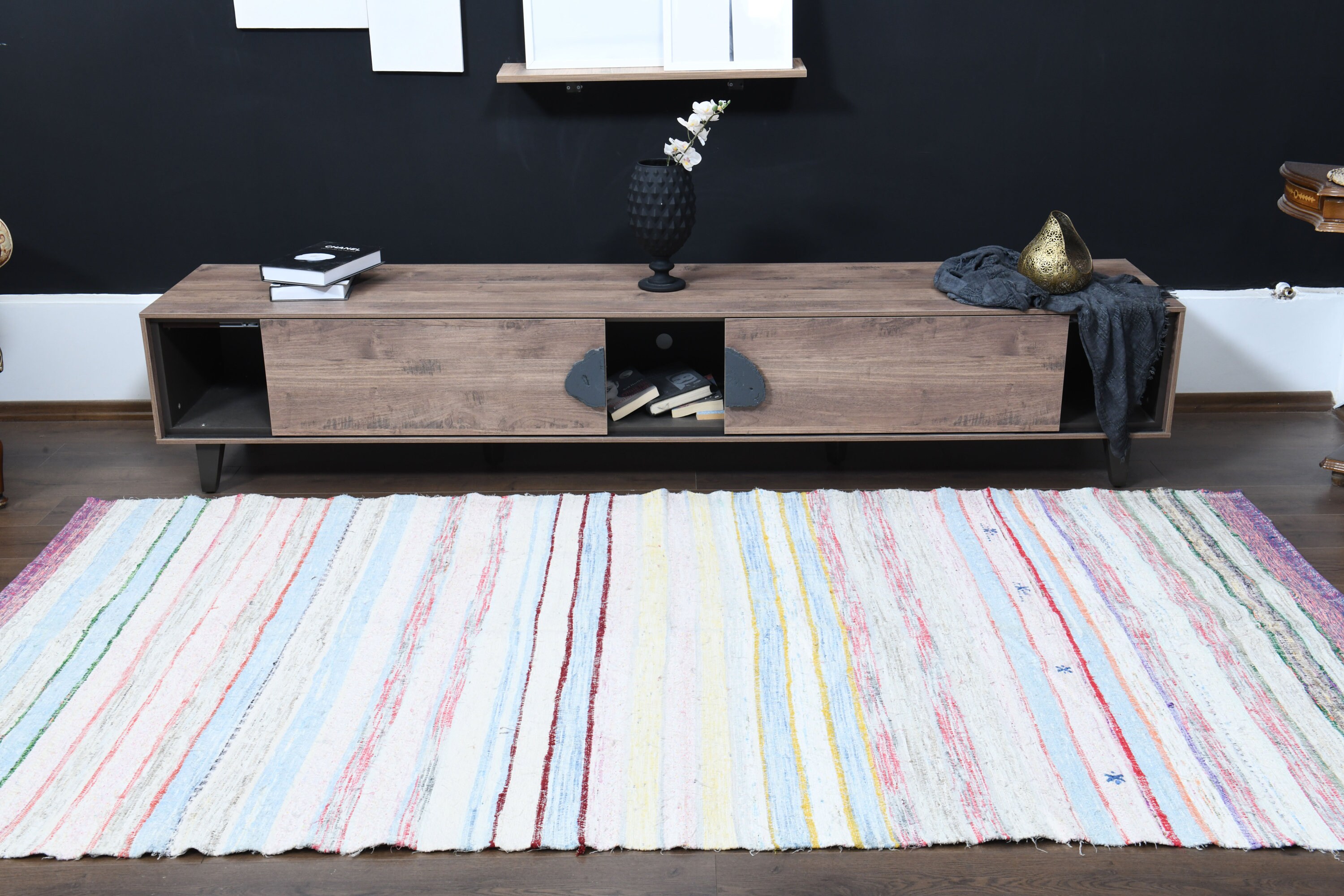 5 x 9フィートのヴィンテージトルコキリムラグ：シャビーシックな