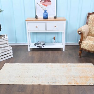 2&#39;3x4&#39;3&quot; ft, SMALL, TURKISH RUNNER Rug, Handmade Rug, Vintage Rug, Home Decor, Orange Rug, Beige Rug, Kitchen Rug, Runner 3x5, Runner Rug