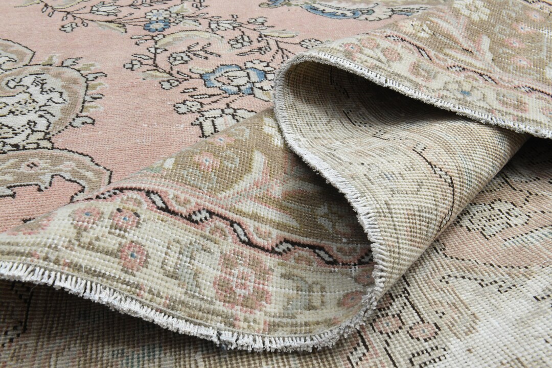 10x12 VINTAGE LUXURY RUG Pink Beige Blue Rug Decor Rug Etsy