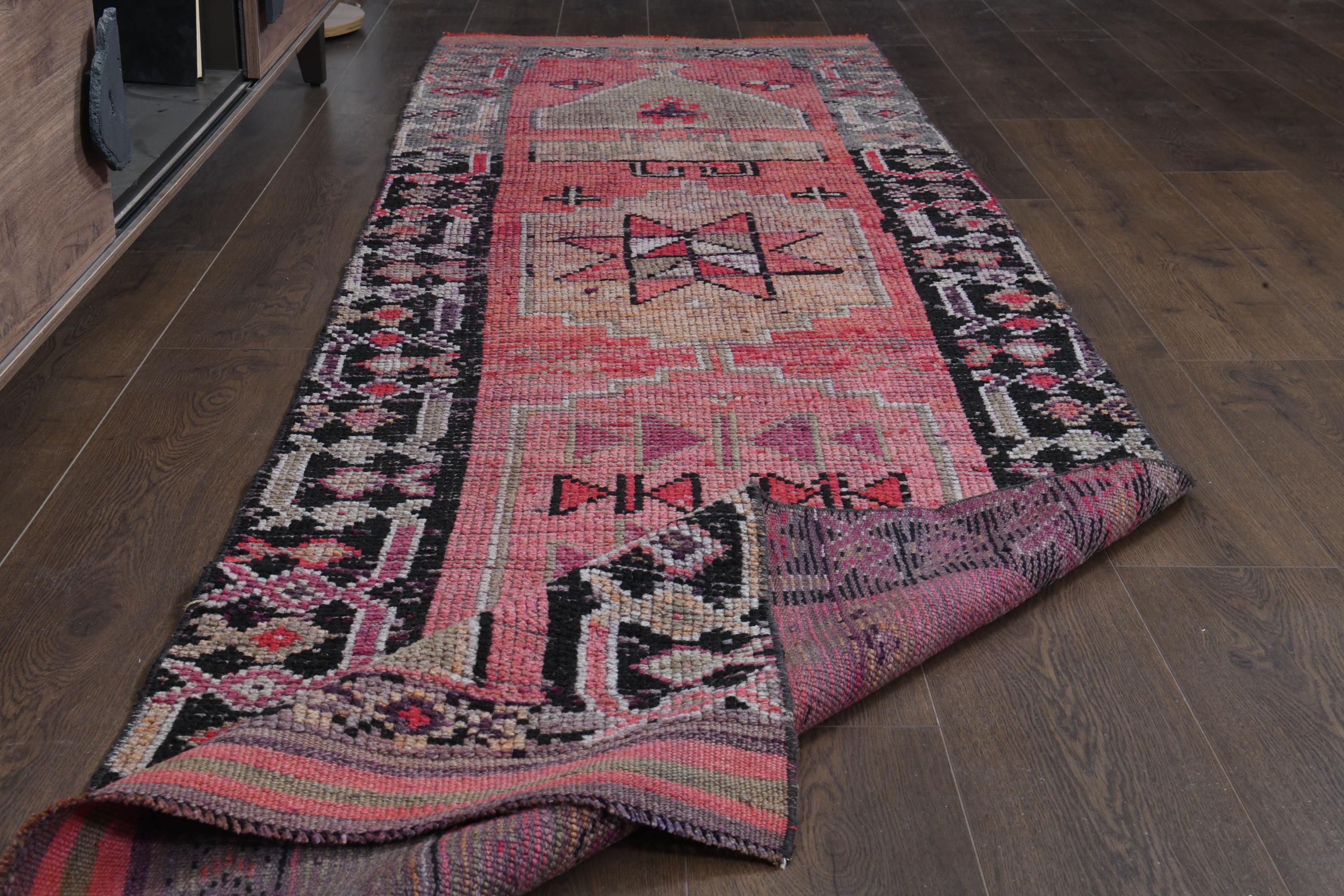 カラフルなトルコ製ランナーラグ：2'9x10'7フィート