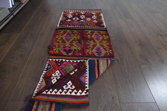 Türkischer Teppichläufer: Bunt Handgeknüpft 45x120 cm