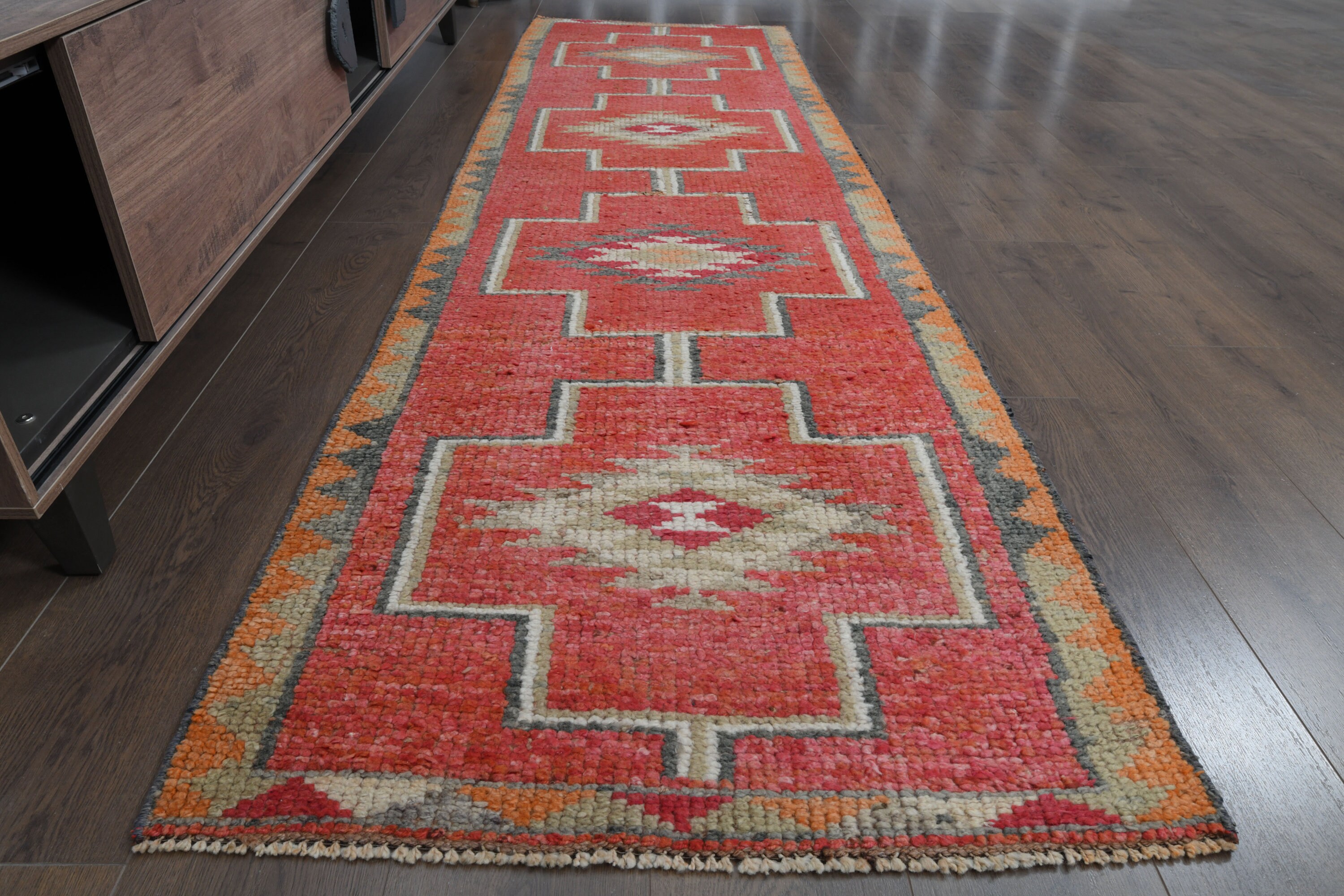 レッド64×222フローラル ミルキー ランナー ロング トルコヴィンテージ