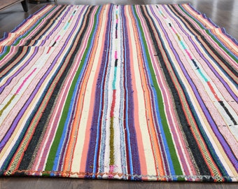 Vintage turkisk kelimmatta: 1,75 x 3,25 m, handknuten tribaldekor
