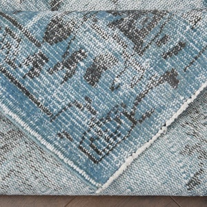 6&#39;2x9&#39;2 ft, TURKISH RUG BLUE, Vintage Oushak Blue Rug, Rugs for Living Room, Wool Rug, Mid Century Modern, Vintage Decor, 6x9 Rug Minimalist
