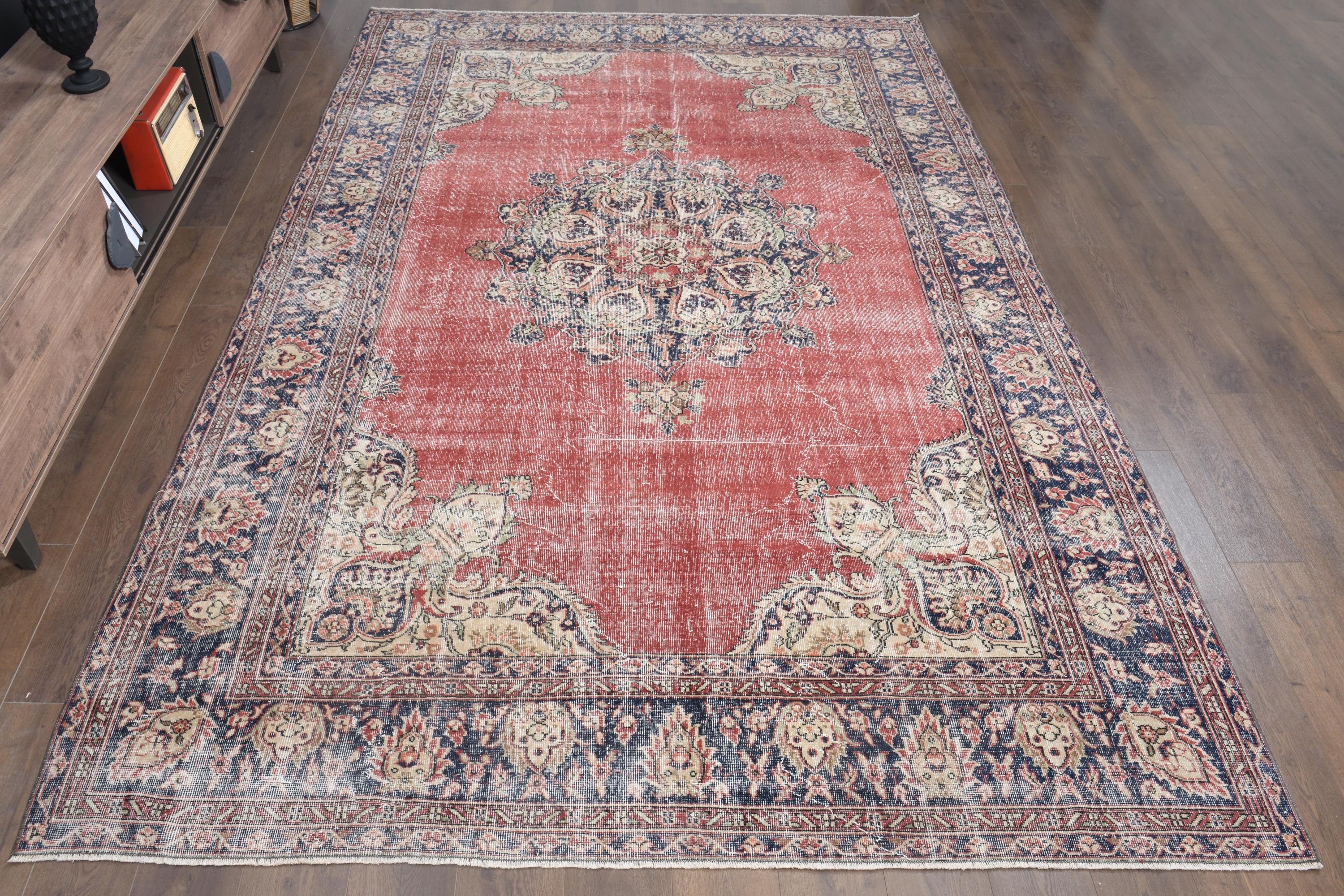 トルコ ヴィンテージラグ A104 レア ベージュ ピンク ブルー