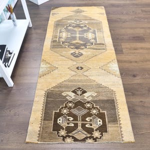 2&#39;6x6&#39;4 ft, ORANGE FADED RUNNER, Turkish Runner Rug, Kitchen Rug, Antique Runner Rug, Wool Rug, Floor Rug, Stair Runner, Small Runner Rug