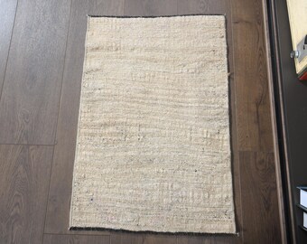May include: A rectangular area rug featuring a woven, textured surface in a neutral beige and off-white color palette. The rug displays a subtle, horizontal striped pattern throughout its body, finished with dark, thin fringe edges at the top and bottom.