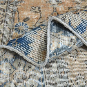 Faded Floral Turkish Rug (6&#39;1x9&#39;3): Hand-Knotted Vintage Decor