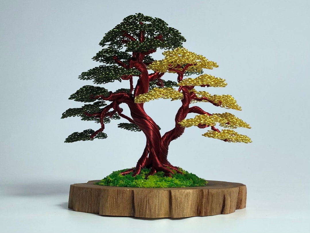 Husband and Wife Tree Copper Bonsai Tree Wire Tree Sculpture for Her