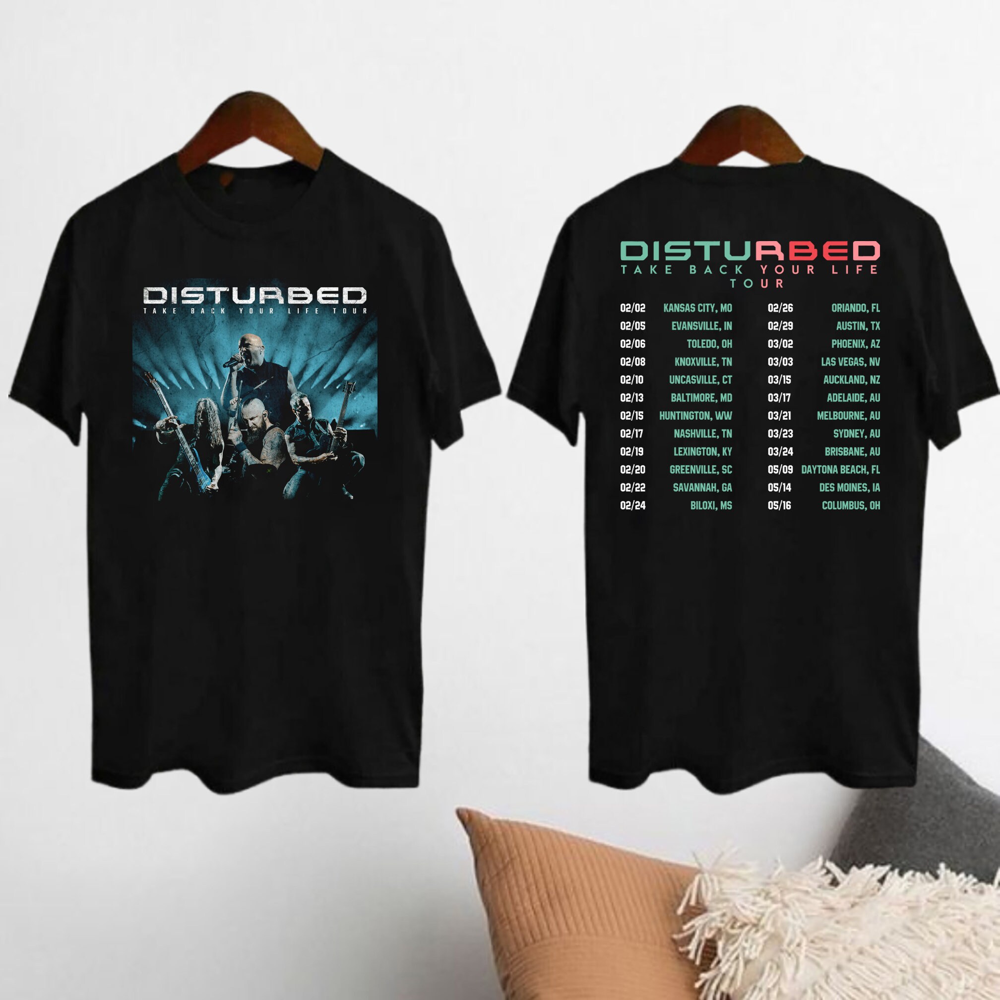 2024 Disturbed Tour Tshirt, Disturbed Take Back Your Life Tour 2024