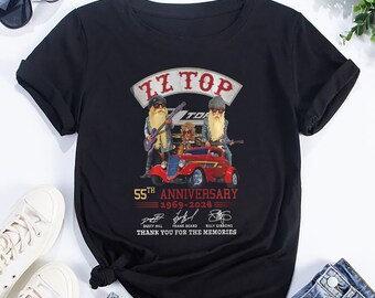 ZZ Top 55th Anniversary Shirt, ZZ Top Rock Band Shirt, ZZ Top Fan Gift, Zz Top Tour 2024 Shirt, Zz Top Signatures Shirt, Zz Top Vintage Tee