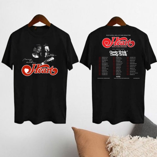 2024 Heart Band Royal Flush Tour T-shirt, Rock Band Heart 2024 Tour Shirt, Heart Band Fan Gift, Heart Band Merch, Heart Band Grafisch Shirt