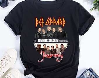 Def Leppard und Reise 2024 Tour T-Shirt, Das Sommer Stadion Tour 2024 Shirt, Def Leppard Fan Shirt, Reise Band Merch, Rock Musik Shirt