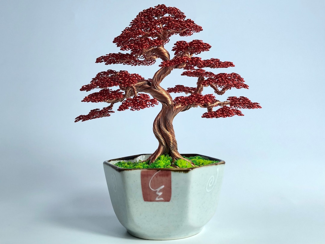 Luxury Handmade Copper Bonsai Tree Wire Tree Sculpture for Her, Him Anniversary Birthday