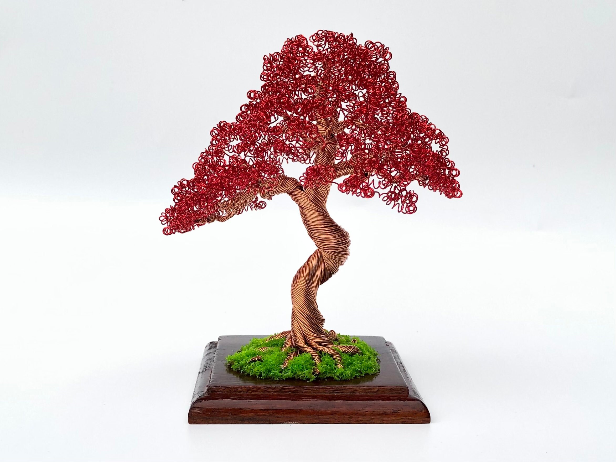 Copper Wire Bonsai Tree Metal Sculpture Art Anniversary Etsy