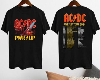 Chemise ACDC Pwr Up World Tour 2024, chemise graphique groupe de rock ACDC, cadeau pour fan de groupe de rock ACDC, produits dérivés Acdc, chemise vintage des années 90 Acdc, chemise Acdc