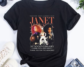 Janet Jackson 50 Years Anniversary T-Shirt, Janet Jackson Fan Gift Shirt, Janet Jackson Merch, Janet Jackson Together Again 2024 Tour Shirt