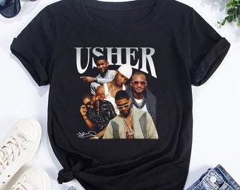 Usher Signaturen 90er Jahre Vintage Shirt, Usher Hommage Shirt, Usher Merch, Usher Tour 2024 Shirt, Usher Rapper Bootleg Shirt, Usher Fan Geschenk Shirt