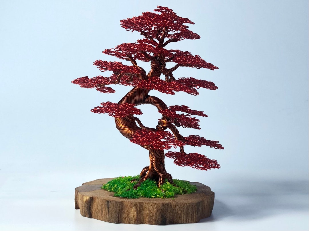 Luxury Handmade Art Wire Bonsai Tree Sculpture With A Ceramic Pots