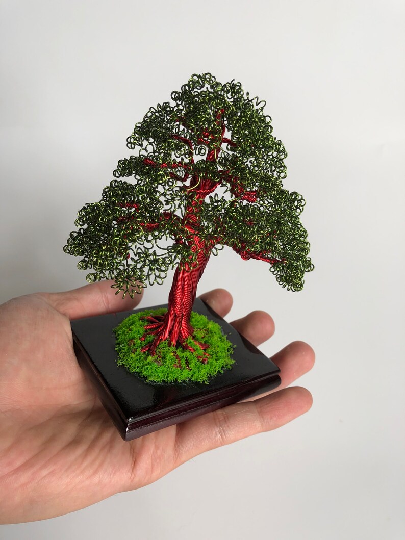 Copper Bonsai Tree Lucky Tree Art Wire Tree Sculpture Tree of Life Wire Bonsai Art Unique Gift