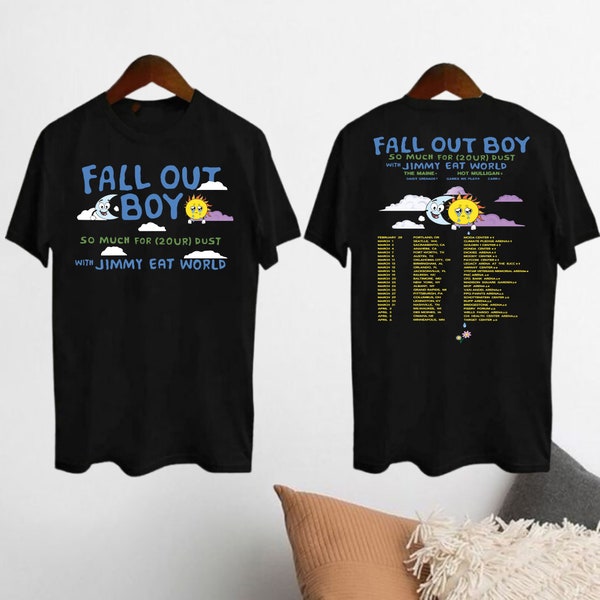 Fall Out Boy Concert Tour 2024 T-shirt, Fall Out Boy Band Shirt, zoveel voor 2our Dust Tour Shirt, Fall Out Boy Fan Gift, Fall Out Boy Merch