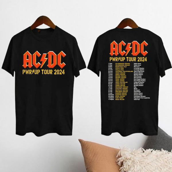 ACDC Pwr Up World Tour 2024 Shirt, Rockband ACDC Tour 2024 Shirt, ACDC Band Fan Shirt, Acdc Merch, Acdc Band 90er Jahre Vinatge Shirt, Acdc Shirt