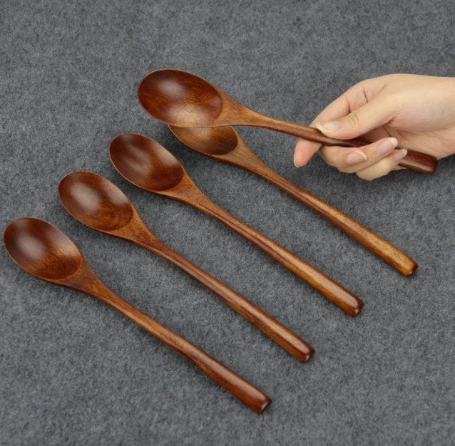 6 Pieces Wooden Soup Spoons for Eating Mixing Stirring Etsy
