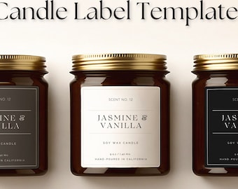 Elegant Candle Label Template, Modern Candle Label, Custom Candle Labels, DIY Candle Label, Modern, Small Business, Candle editable label