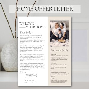 Carta de oferta de casa, Amamos su casa, Carta al vendedor, Proceso de compra de casa, Carta de oferta de vivienda, Carta elegante