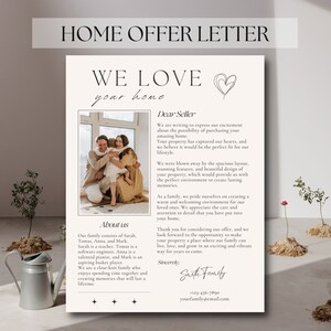 Carta de oferta de casa, Estimado vendedor, Nos encanta su casa, Carta al vendedor, Proceso de compra de vivienda, Carta de oferta de casa