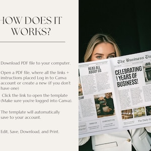 Custom Business Announcement Newspaper Template (Canva), Celebrating years brand, News For Branding Photoshoot, 001 image 9