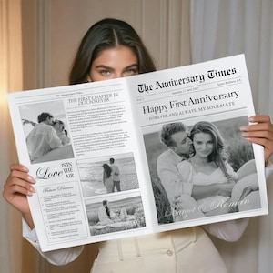 Modello di giornale per l'anniversario di coppia, regalo per il primo anniversario, modello di giornale per il primo anniversario, regalo di anniversario per coppie, 03