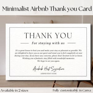 Minimalistische Airbnb-Gastgeber-Dankeskarte, Airbnb-Ferienhauskarte für Gäste, Airbnb-Visitenkarte für Gäste, Airbnb-Dankeskarte, Kabine