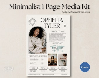 Minimalist Influencer Media Kit Template, UGC Portfolio (Canva)