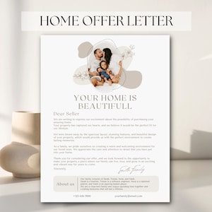 Carta de oferta Boho, Amamos su casa, Carta al vendedor,  Carta de oferta de casa editable, Proceso de compra de casa