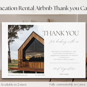 Tarjeta de alquiler vacacional de Airbnb para huéspedes, tarjeta de agradecimiento para anfitriones de Airbnb, tarjeta de presentación de Airbnb para huéspedes, tarjeta de agradecimiento de Airbnb, cabaña Airbnb