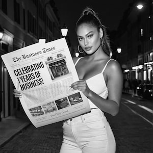 Custom Business Announcement Newspaper Template (Canva), Celebrating years brand, News For Branding Photoshoot, 001 image 10
