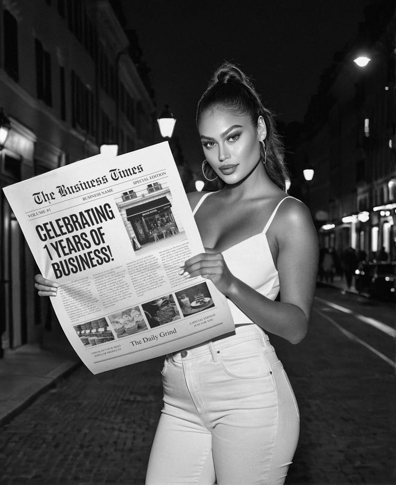 Custom Business Announcement Newspaper Template (Canva), Celebrating years brand, News For Branding Photoshoot, 001 image 10