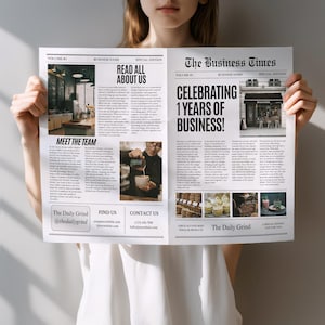 Custom Business Announcement Newspaper Template (Canva), Celebrating years brand, News For Branding Photoshoot, 001 image 12