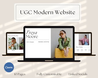 UGC Creator Portfolio Website, Modern Canva Template (Digital)