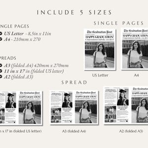 Abschluss Zeitung Blumenstrauß Wrap Vorlage (digitaler Download), Senior Geschenk für sie, 006 Bild 9