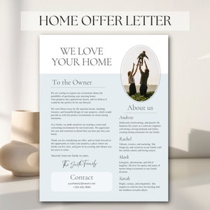 Carta de oferta minimalista, Amamos su hogar, Carta al vendedor, Proceso de compra de vivienda, Carta de oferta de casa, Carta hermosa