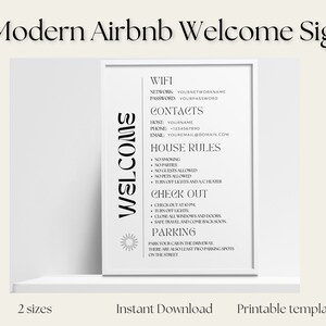 Nowoczesny szablon znaku powitalnego Airbnb, szablon znaku Airbnb, znak zasad Airbnb, szablon wymeldowania Airbnb, drukowany znak Airbnb, gospodarze Airbnb