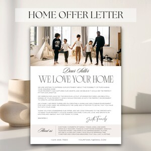 Carta de oferta de vivienda, Amamos su casa, Plantilla de carta de oferta de vivienda, Carta al vendedor, Proceso de compra de vivienda, Carta de oferta de vivienda, carta moderna