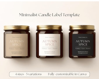 Elegant Candle Label Template, Modern DIY Label (Canva, Printable), 011