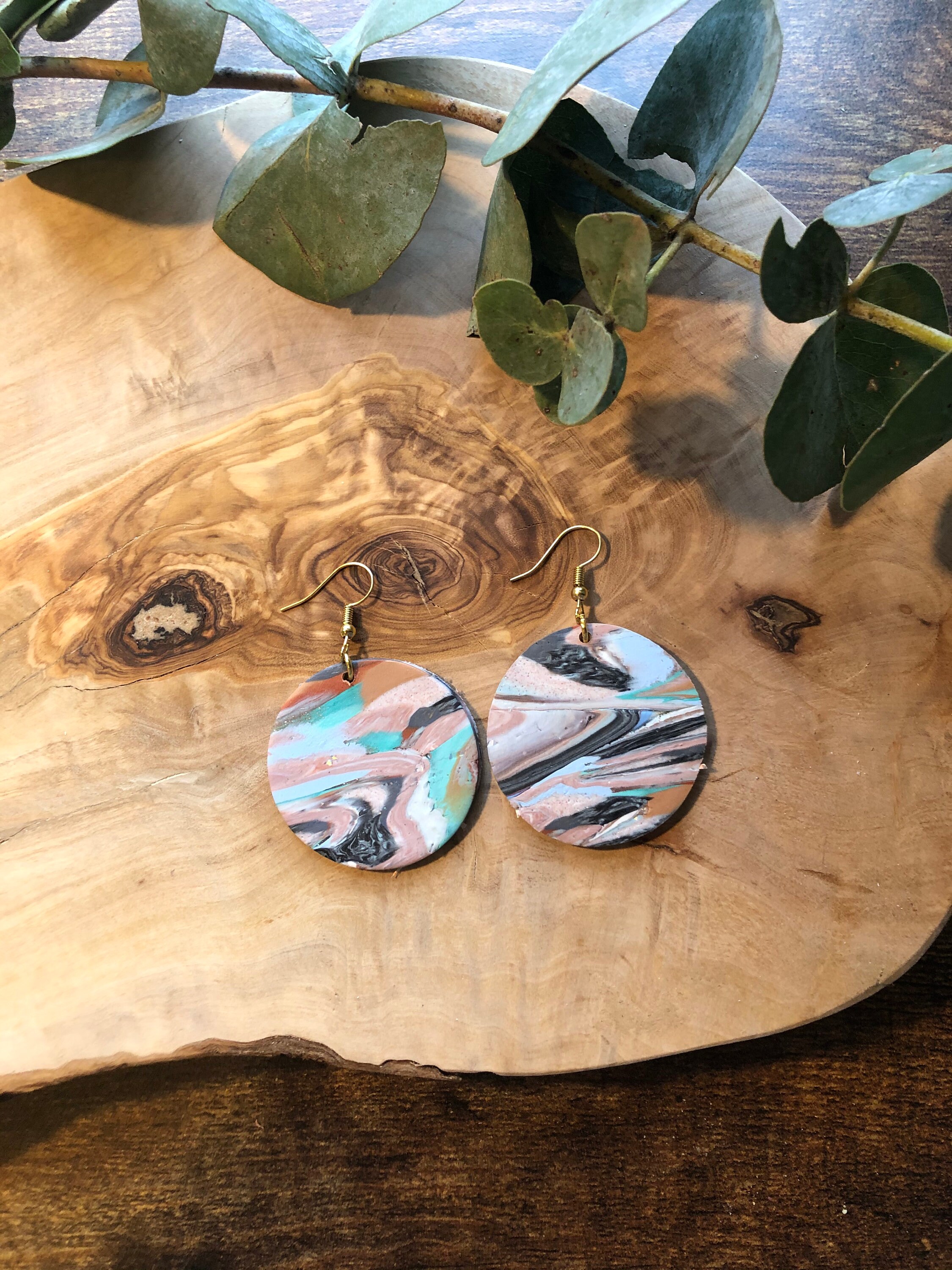 Polymer Clay Earrings Inspired by Geodes Crystals Mystical Etsy