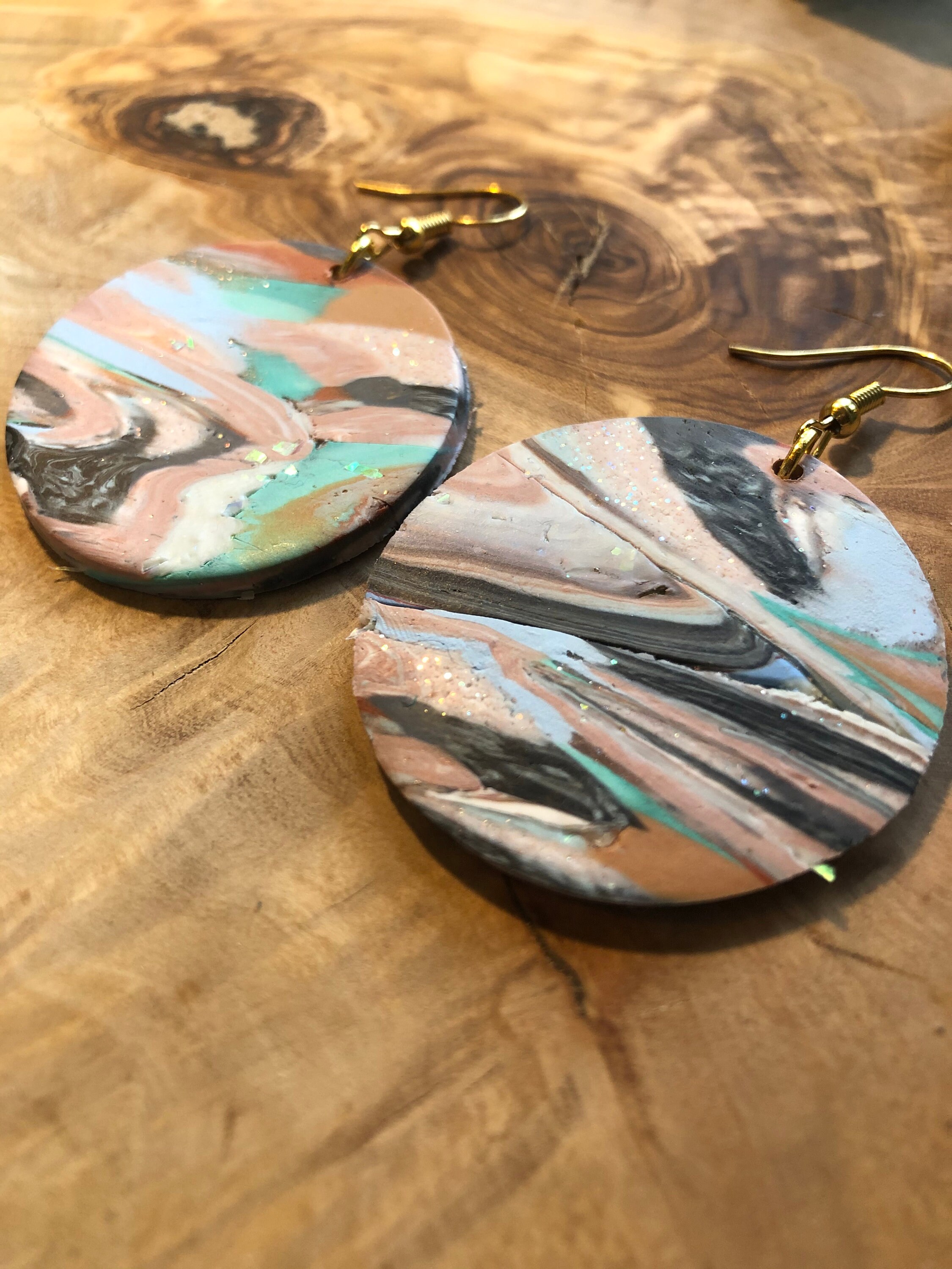 Polymer Clay Earrings Inspired by Geodes Crystals Mystical Etsy