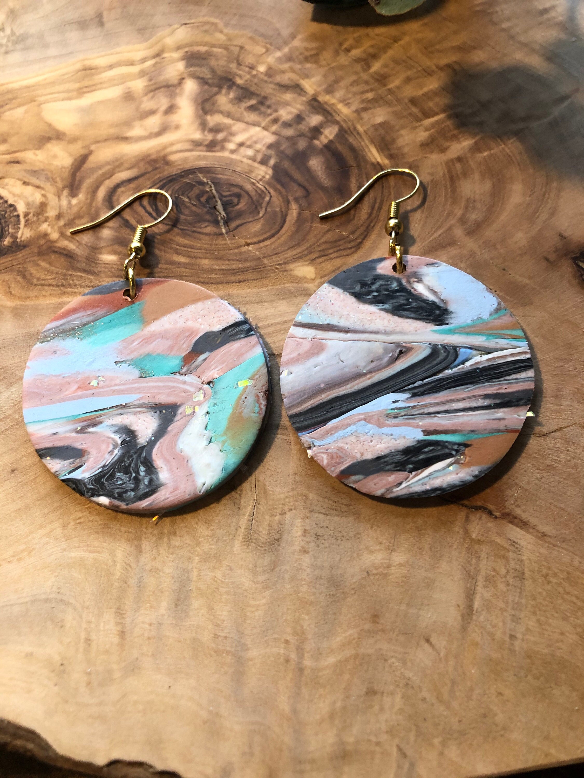 Polymer Clay Earrings Inspired by Geodes Crystals Mystical Etsy