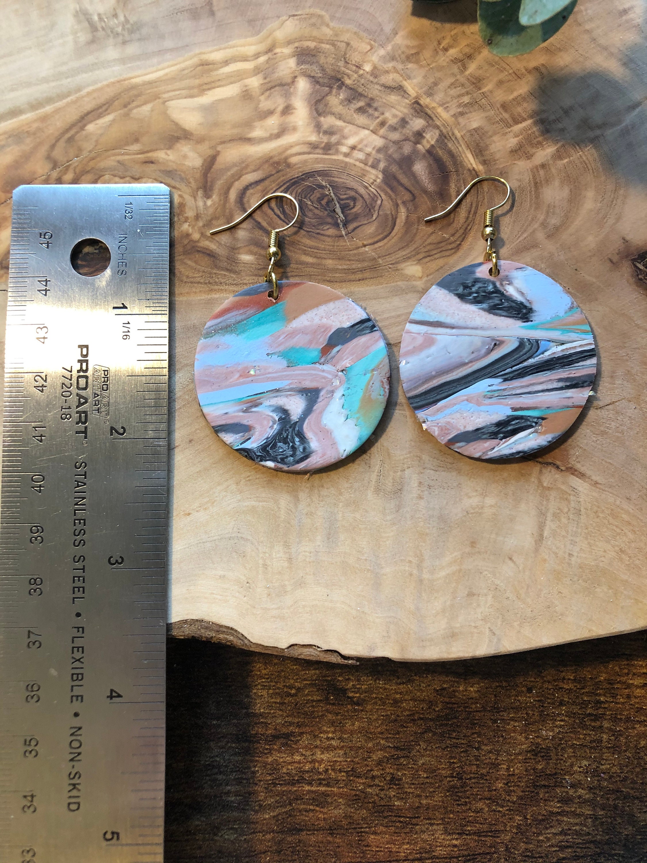 Polymer Clay Earrings Inspired by Geodes Crystals Mystical Etsy