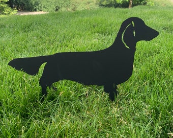 Life size metal Dachshund decor